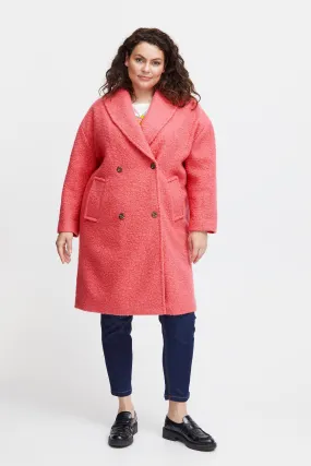 2399- Oversize Teddy Coat- Coral- Fransa Plus