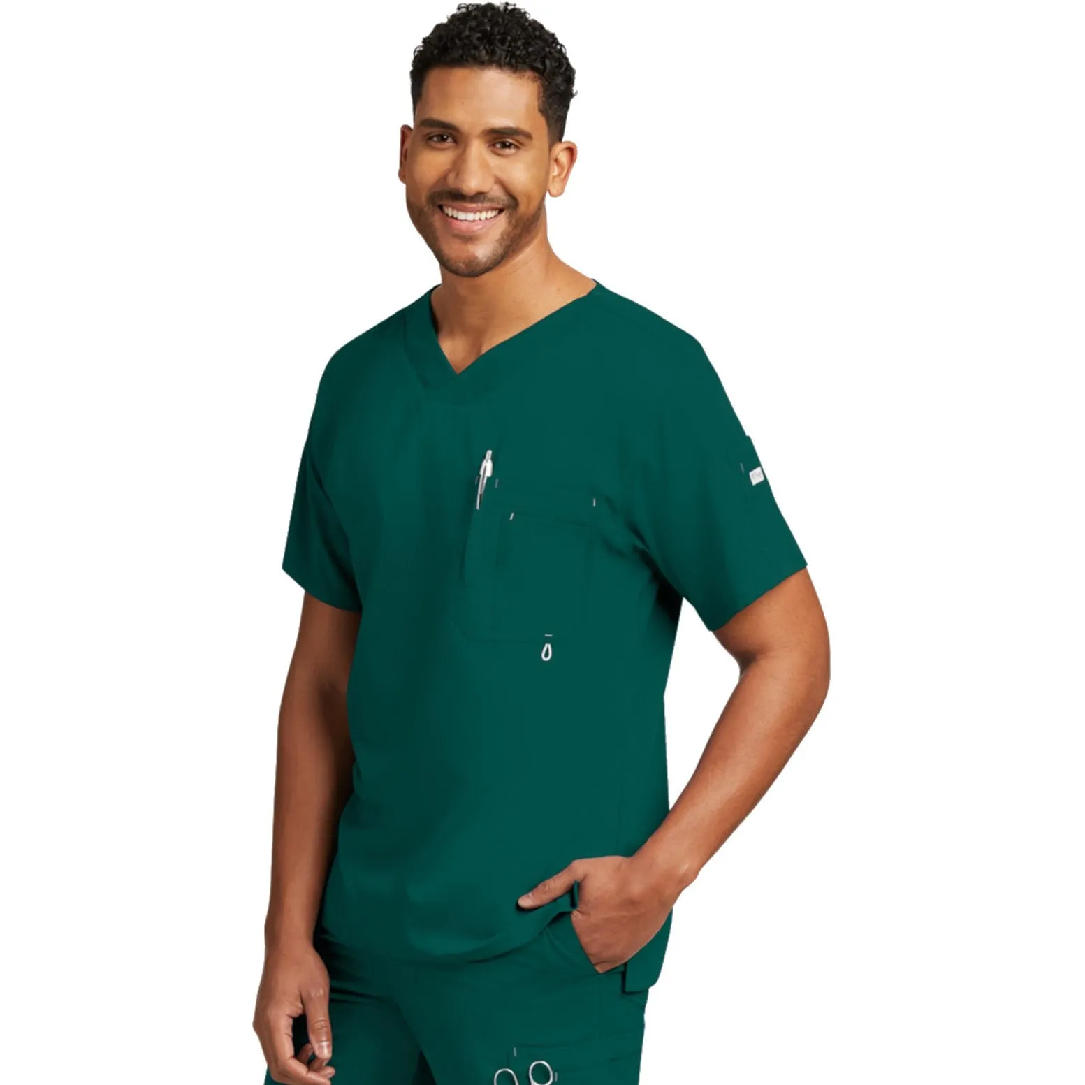 Barco Grey's Anatomy Classic Men's Open V-Neck Top