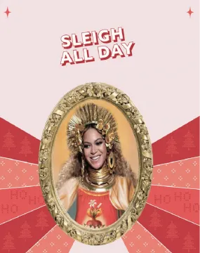 BEYONCE CHRISTMAS MAGNET CARD