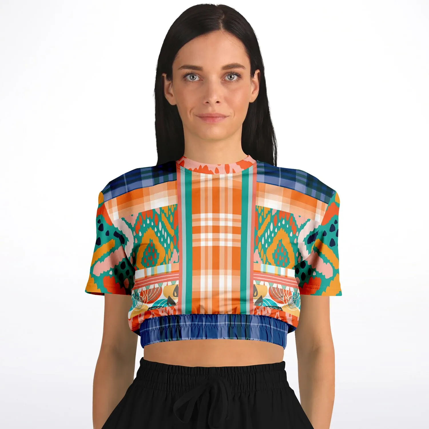 Billie Jean Short Sleeve Cropped Eco-Poly Sweater