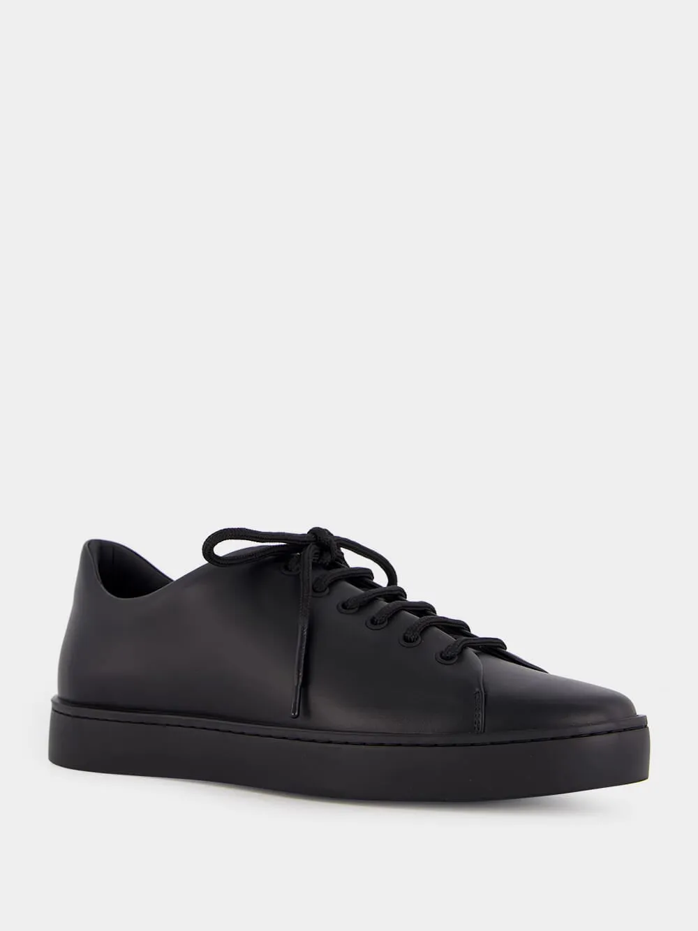 Black Calf Leather Sneakers