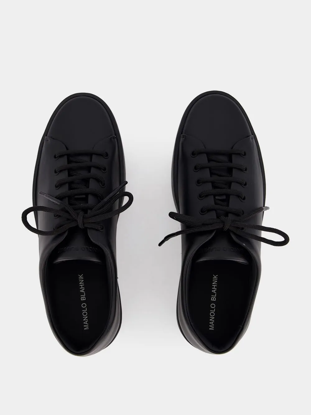 Black Calf Leather Sneakers