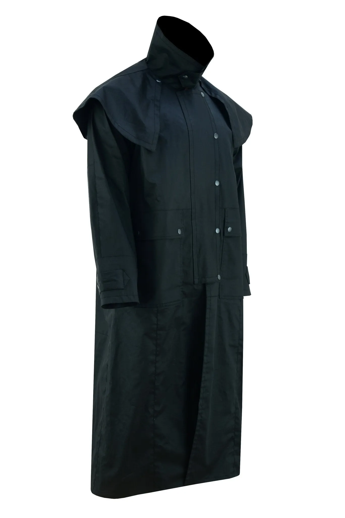 Black Unisex Duster Waterproof Long Coat Countrywear