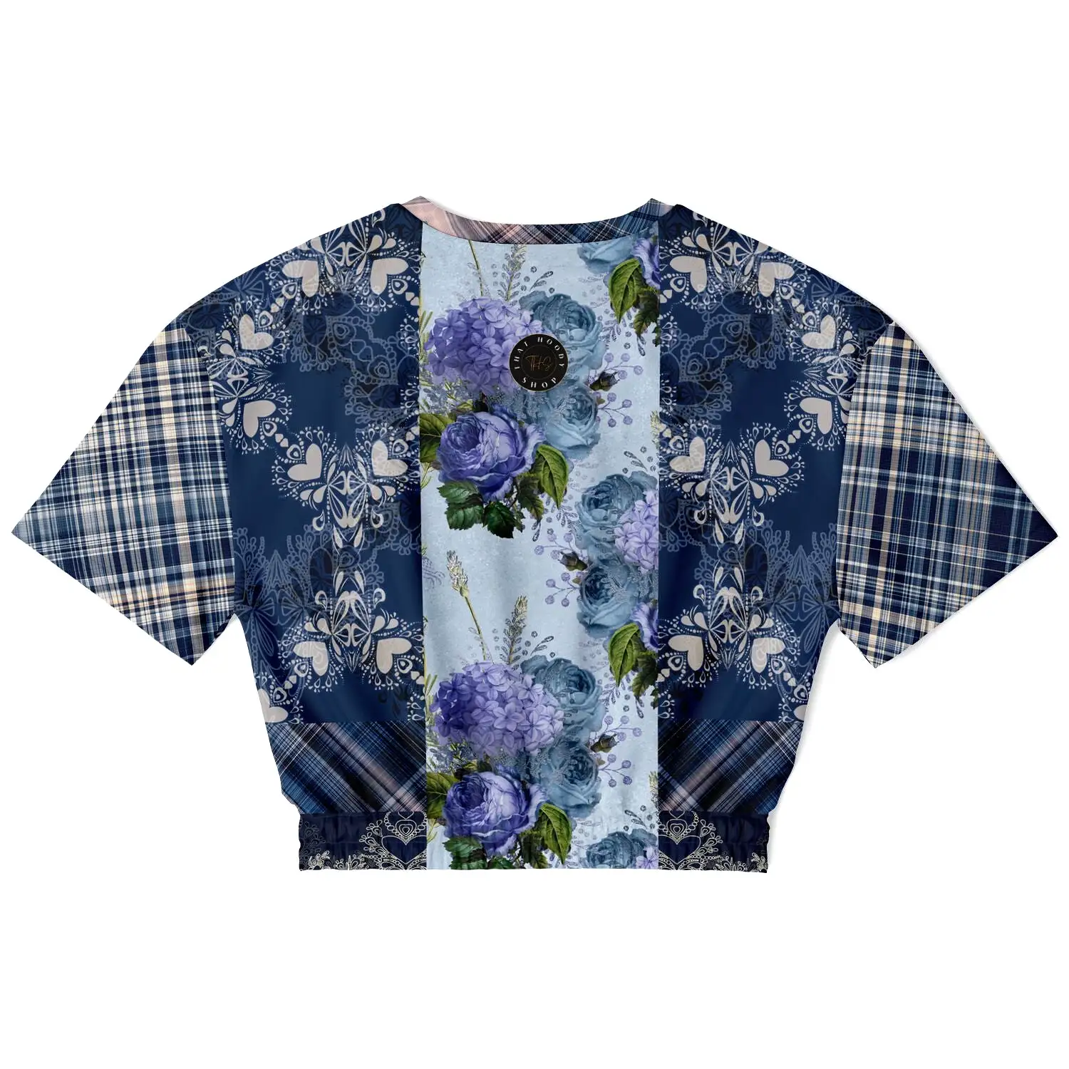 Blue Mystic Short Sleeve Cropped Eco-Poly Sweater