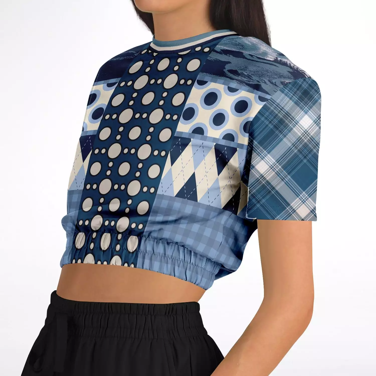 Blueberry Hill Short Sleeve Cropped Eco-Poly Sweater