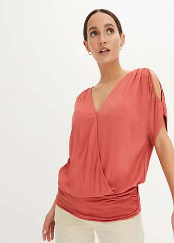 Boxy V-Neck Top by bonprix | Look Again