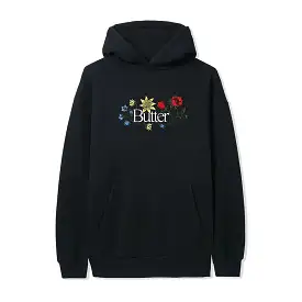 Butter Goods Floral Embroidered Pullover Hoodie - Black