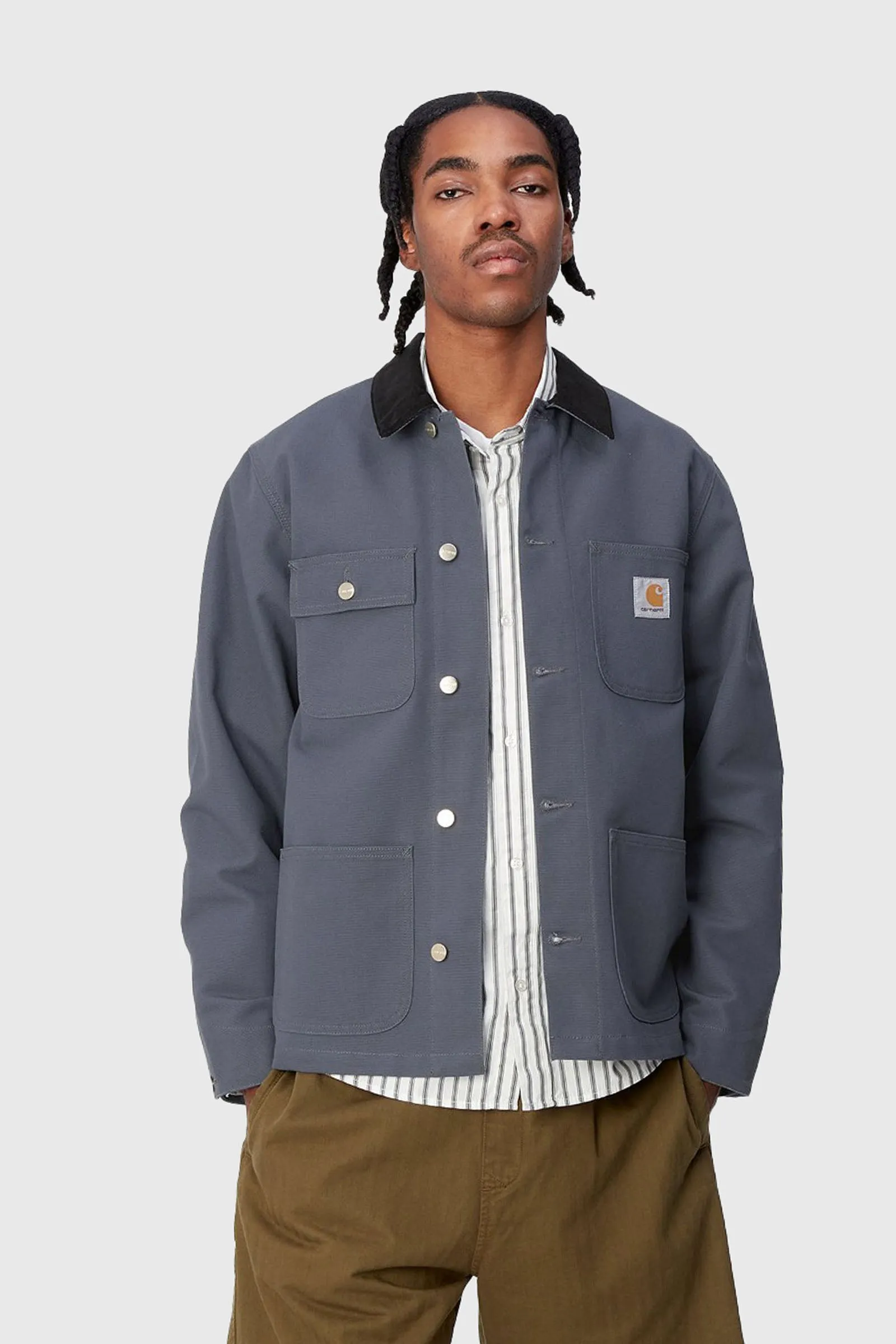 Carhartt WIP Overshirt Michigan Coat Cotone Avio