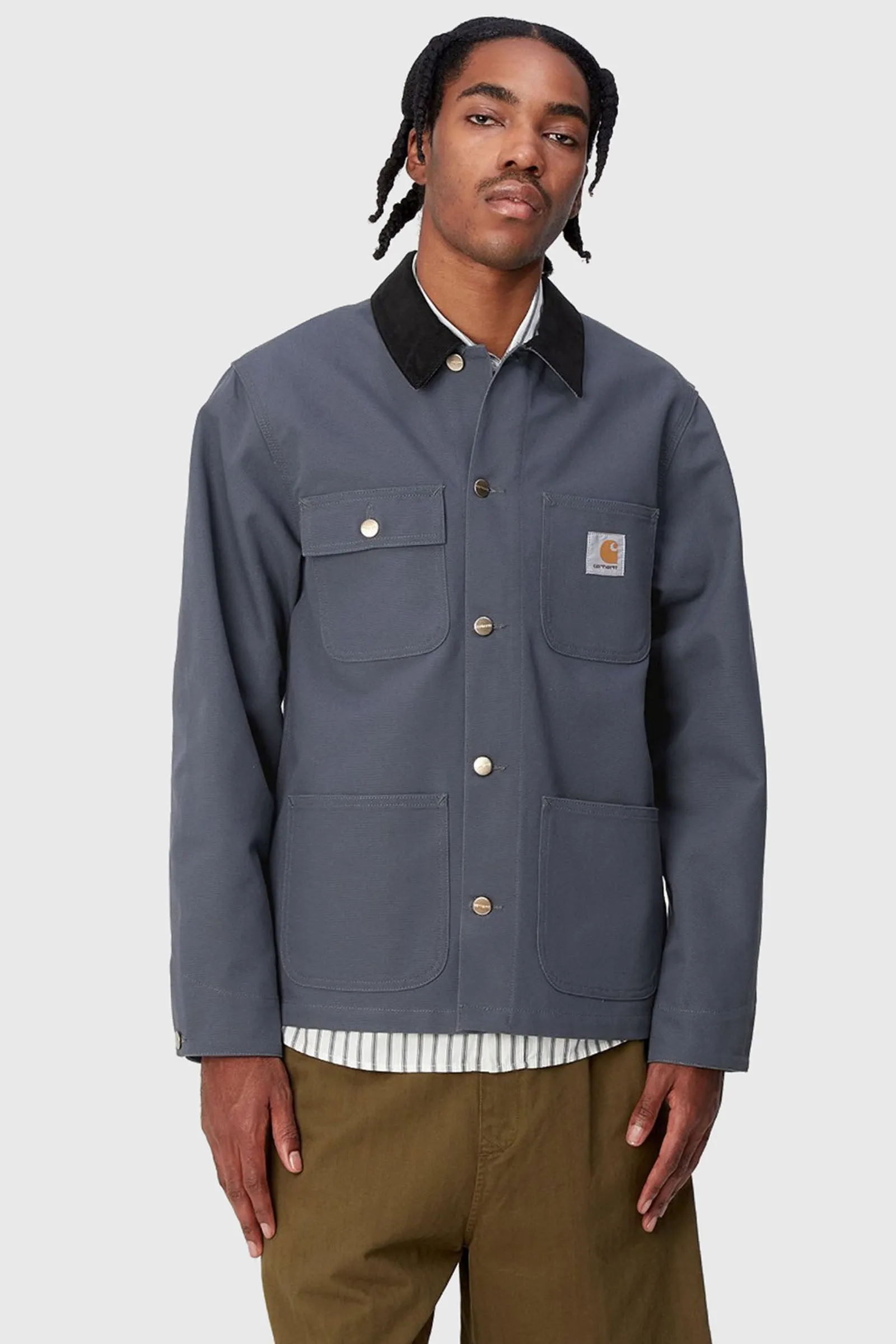 Carhartt WIP Overshirt Michigan Coat Cotone Avio