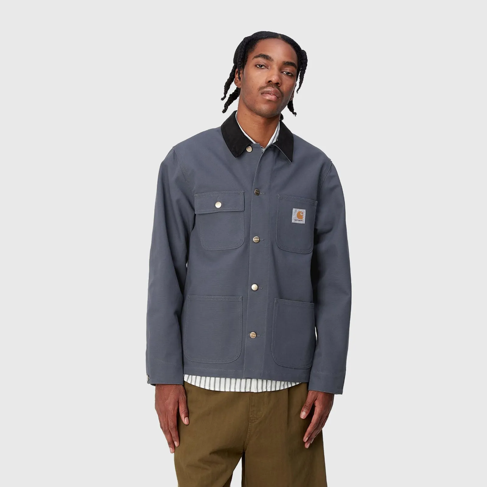 Carhartt WIP Overshirt Michigan Coat Cotone Avio