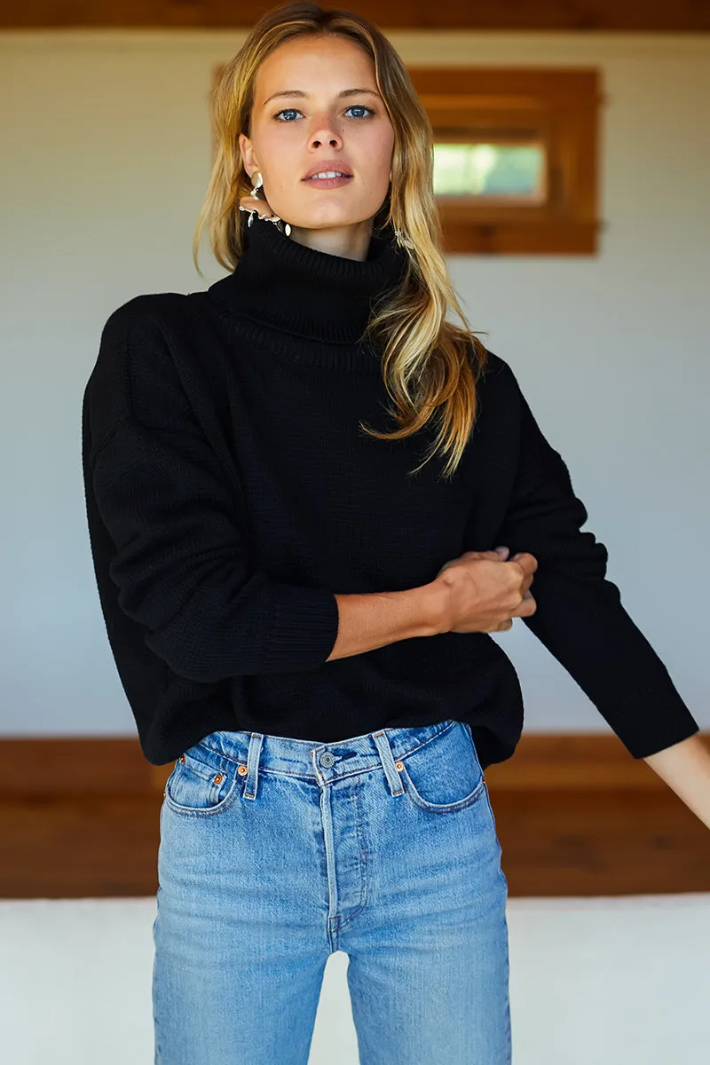 Carolyn Turtleneck Sweater - Black Organic