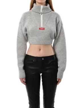 Coperni Half Zip Cropped Sweater