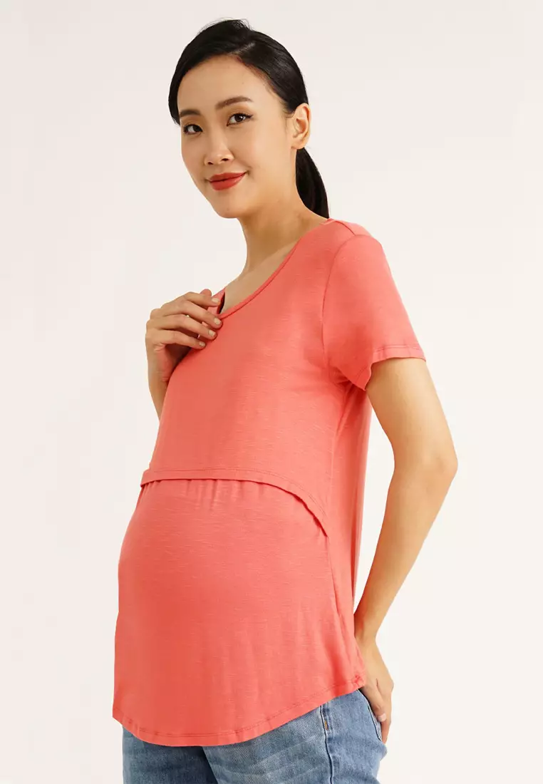 Coral Maternity S/S Nursing Top