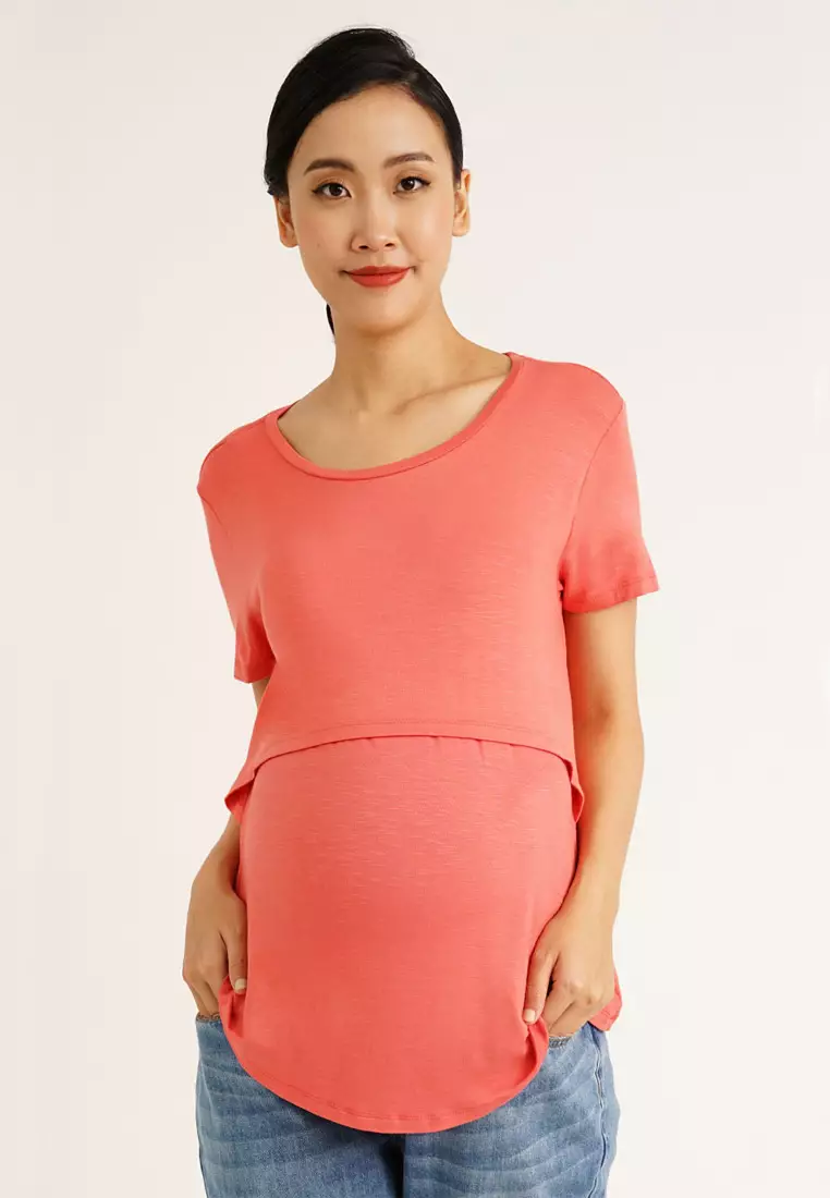 Coral Maternity S/S Nursing Top