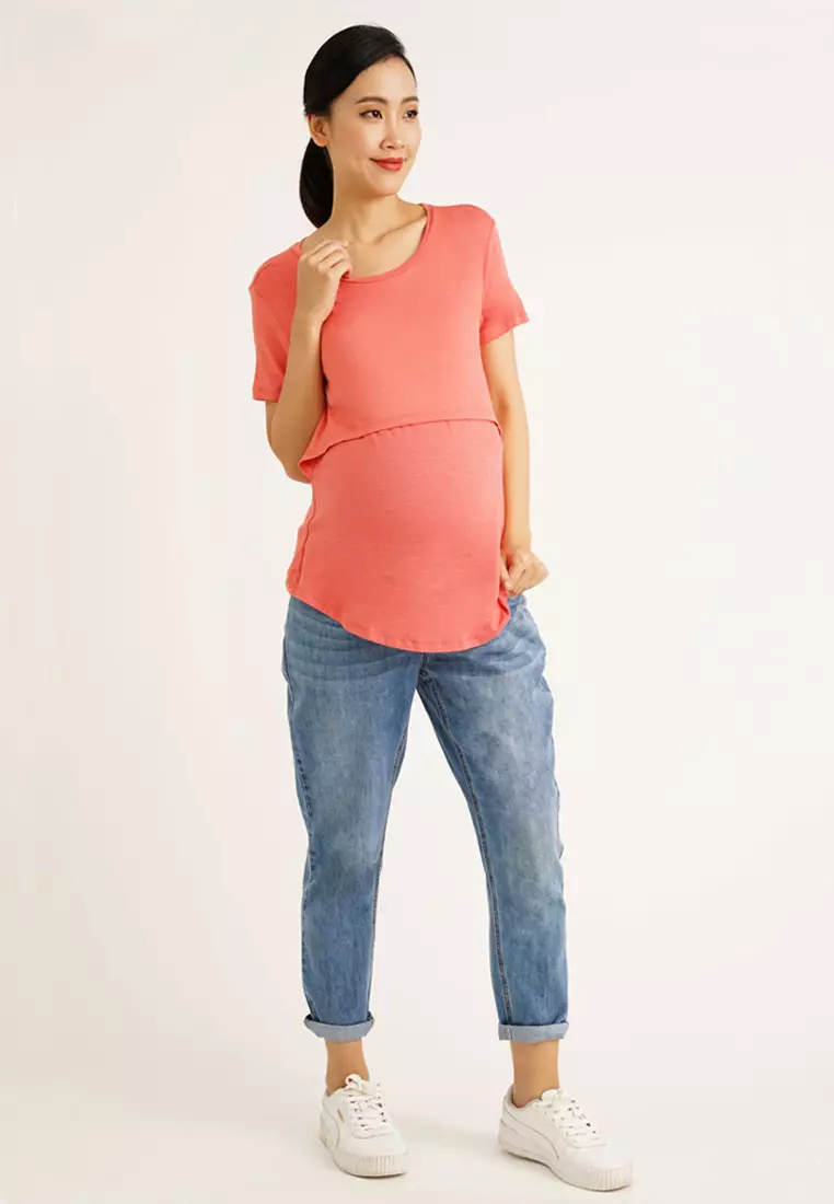 Coral Maternity S/S Nursing Top