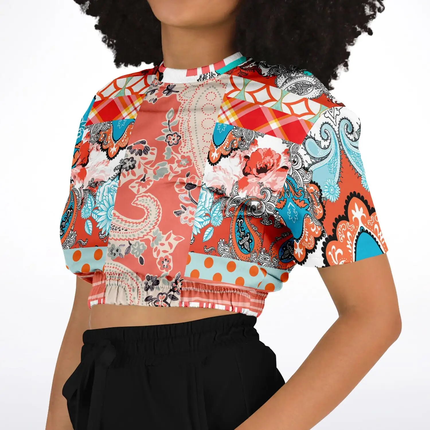 Coral Springs Short Sleeve Cropped Eco-Poly Sweater