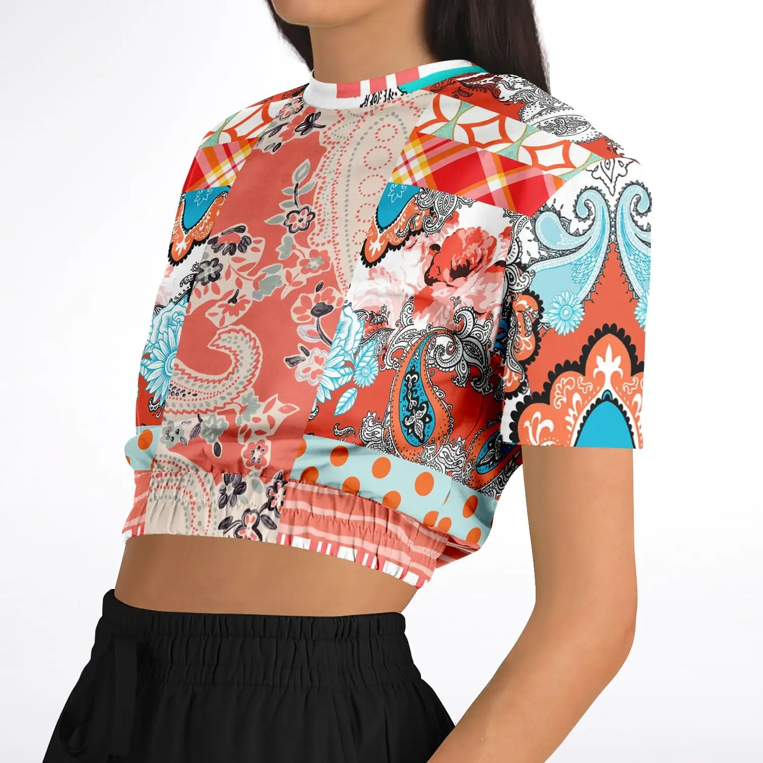 Coral Springs Short Sleeve Cropped Eco-Poly Sweater