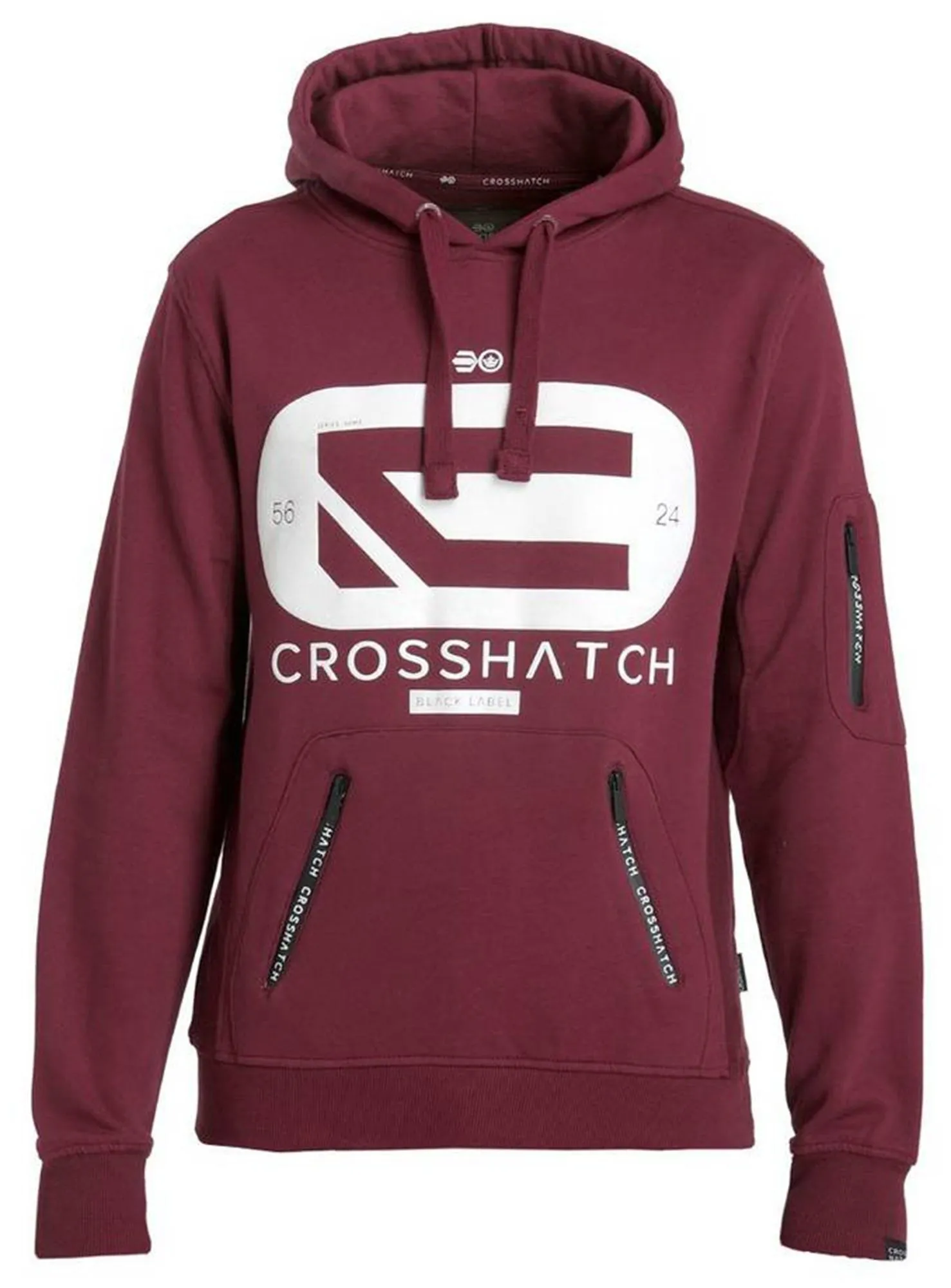 Crosshatch Netlock Overhead Logo Hoodie Deep Red