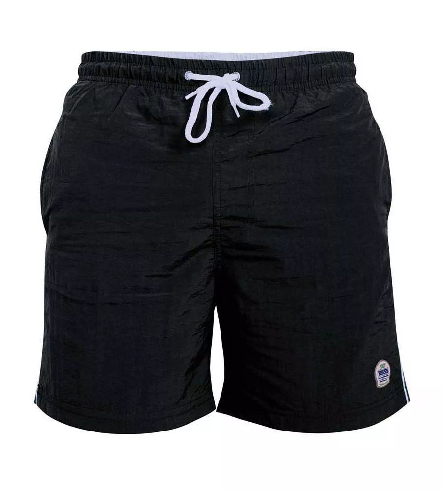 D555 Big Mens Black Full Length Swim Short (YARROW BLACK)