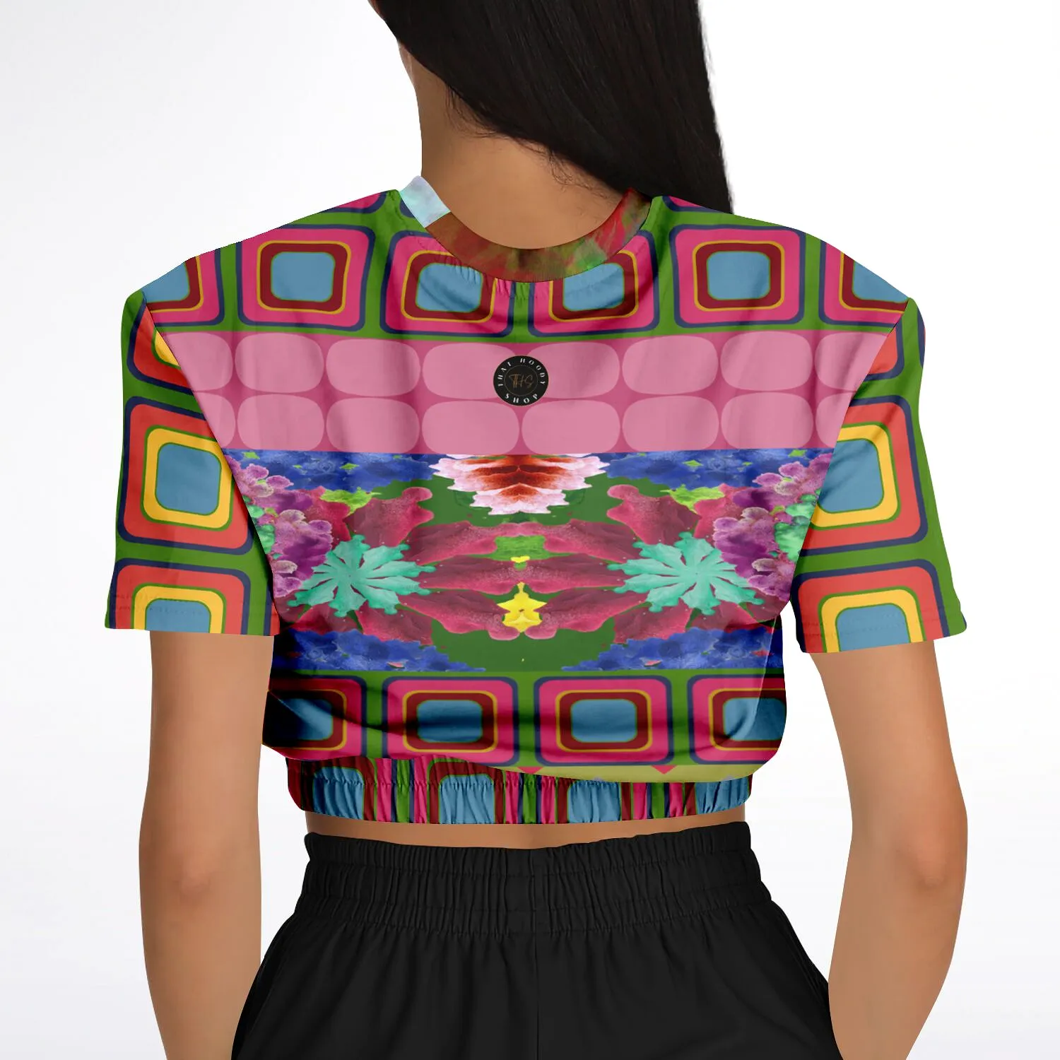 Dayglo Me Short Sleeve Cropped Eco-Poly Sweater