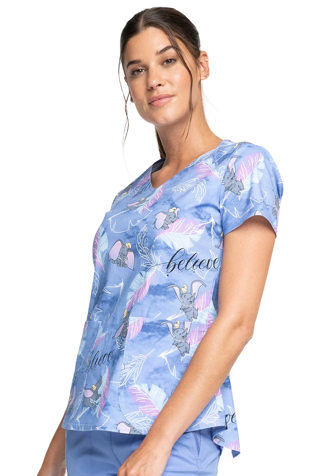 Disney's V-Neck Top in Dumbo Believe