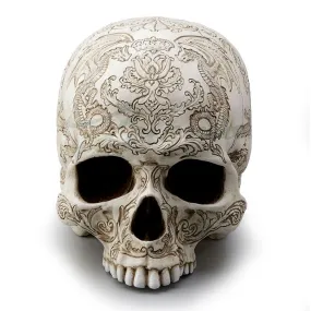 Dragon & Thistle Coat of Arms Skull Figurine