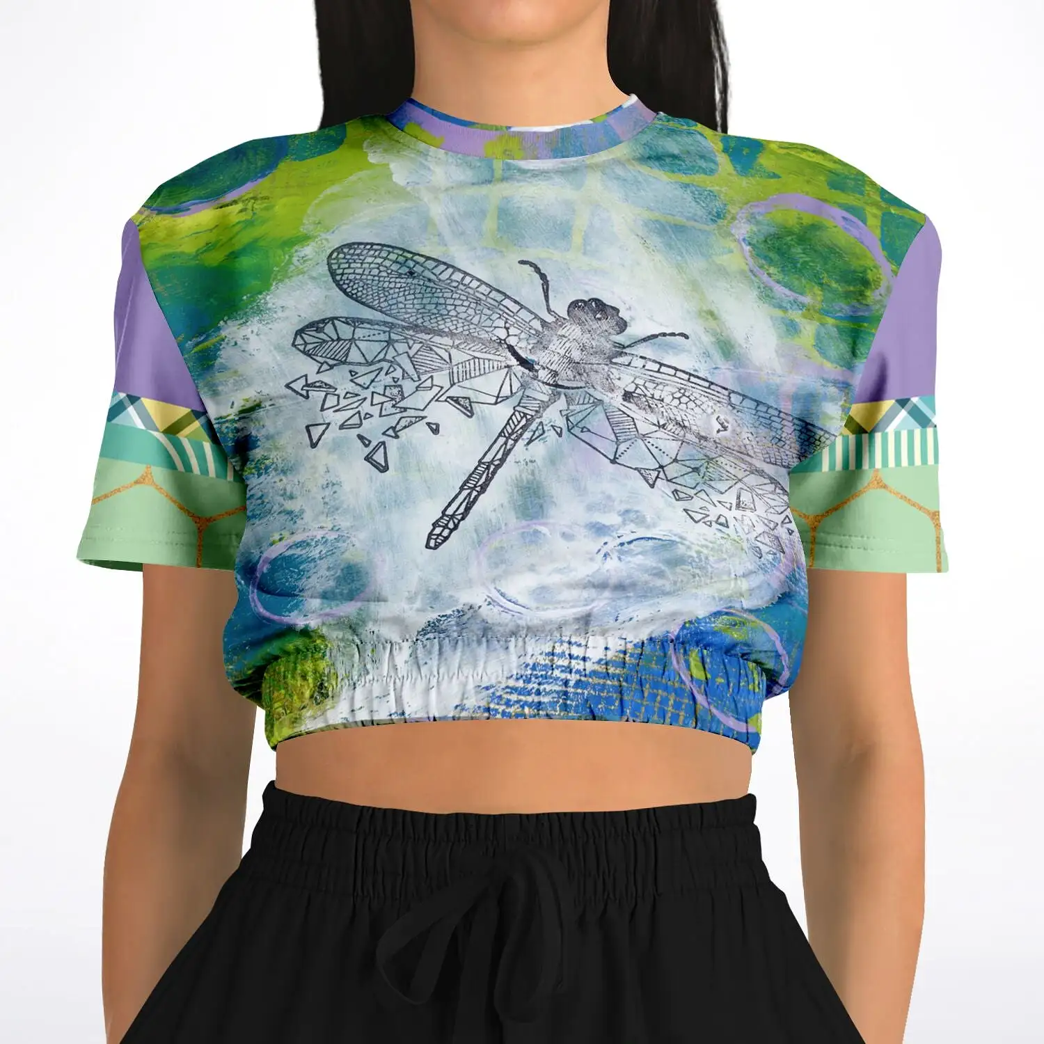 Dragonfly Cropped Fleece Eco-Poly Sweater