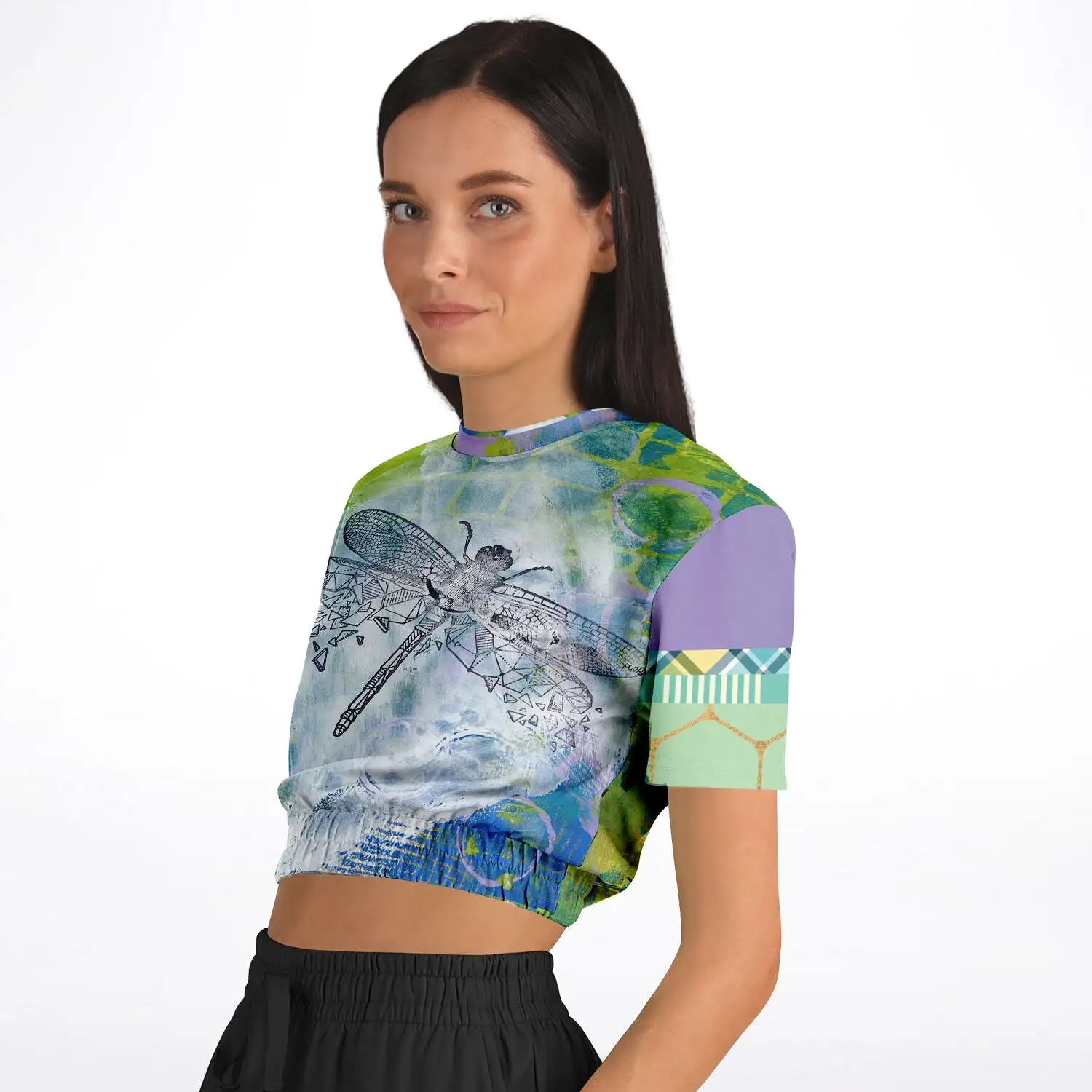 Dragonfly Cropped Fleece Eco-Poly Sweater