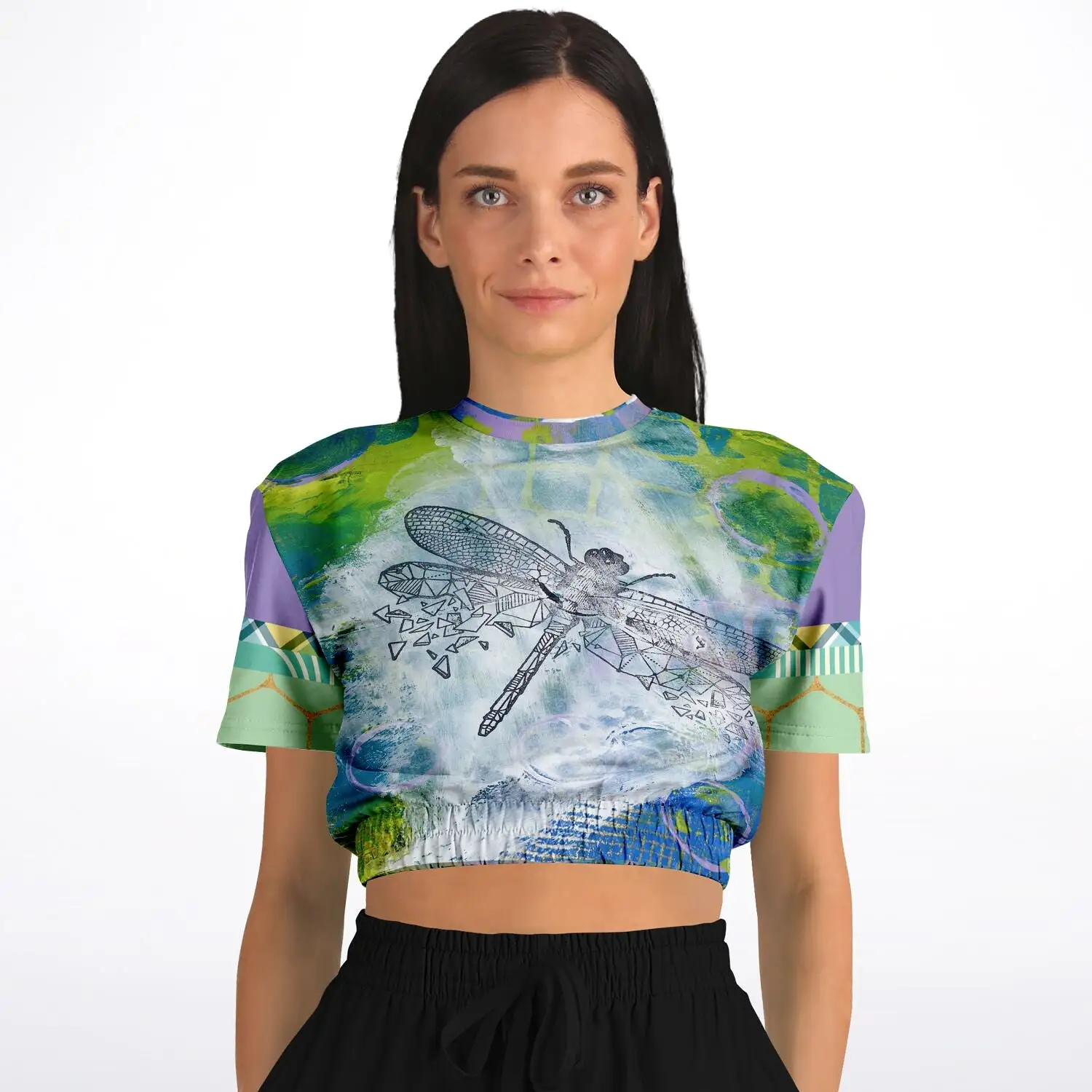 Dragonfly Cropped Fleece Eco-Poly Sweater