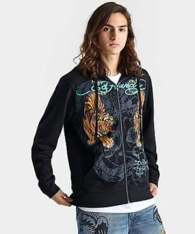 Ed Hardy Men's Ed Hardy Crawling Tigers Full-Zip Hoodie