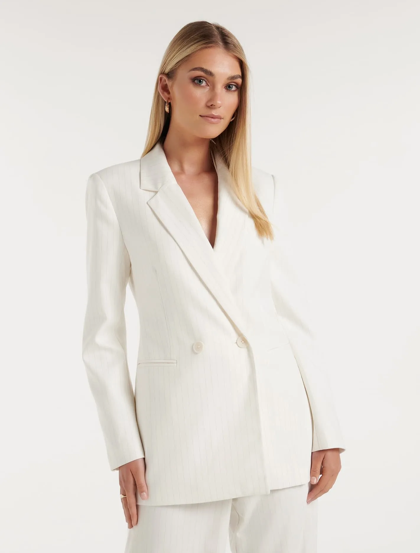 Elle Pinstripe Suit Jacket