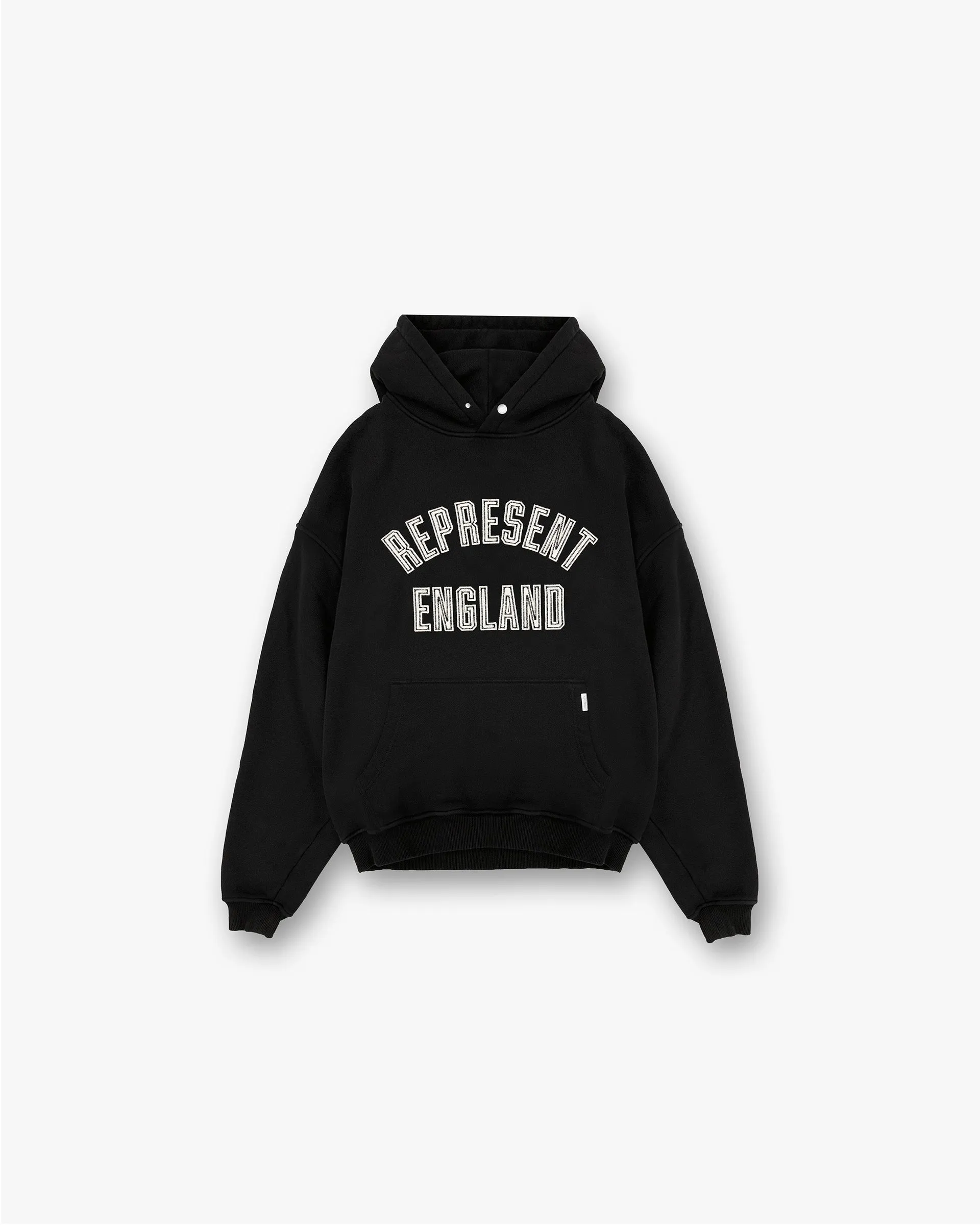 England Applique Hoodie - Jet Black