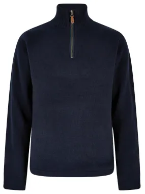 Feeney Zip Neck Sweater                             Navy