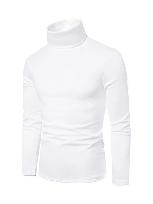 Fleece Pullover Turtleneck Men Sweater