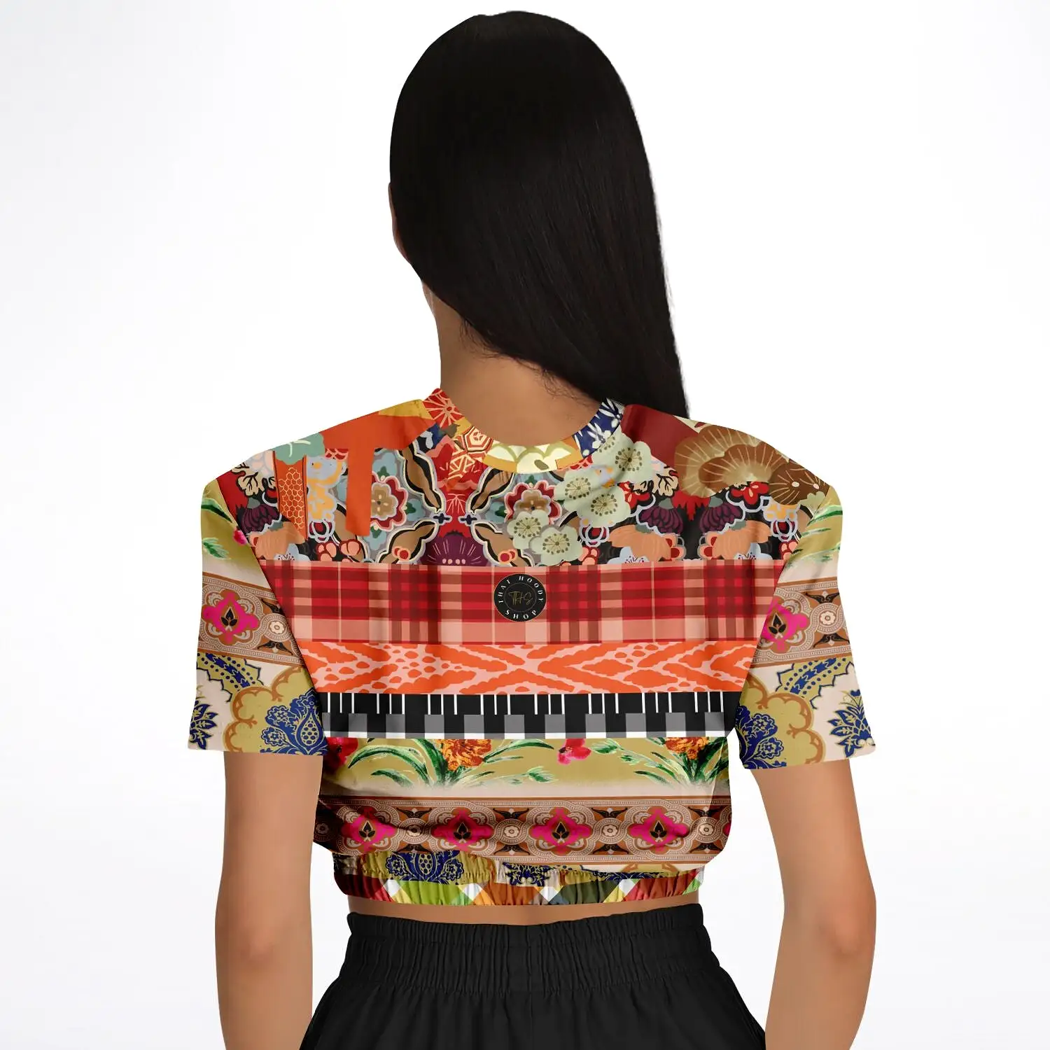 Flowers of Solvang Short Sleeve Cropped Eco-Poly Sweater