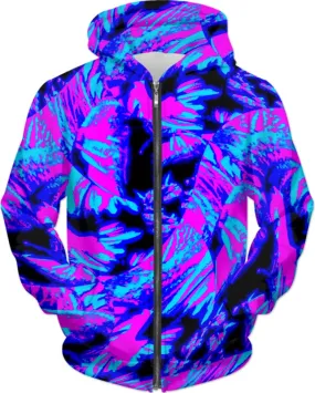 Fluorescent 80s Blacklight Pattern Hoodie