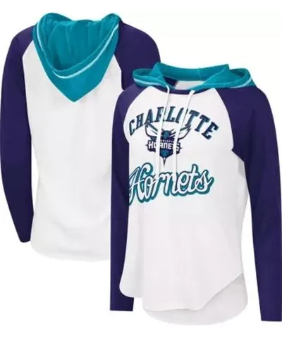 G-iii 4her By Carl Banks NBA Charlotte Hornets MVP Raglan Hoodie Long Sleeve T-Shirt