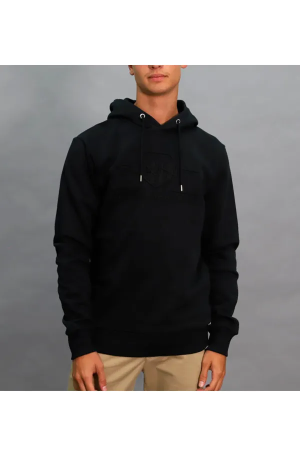 GANT Tonal Shield Hoodie Black