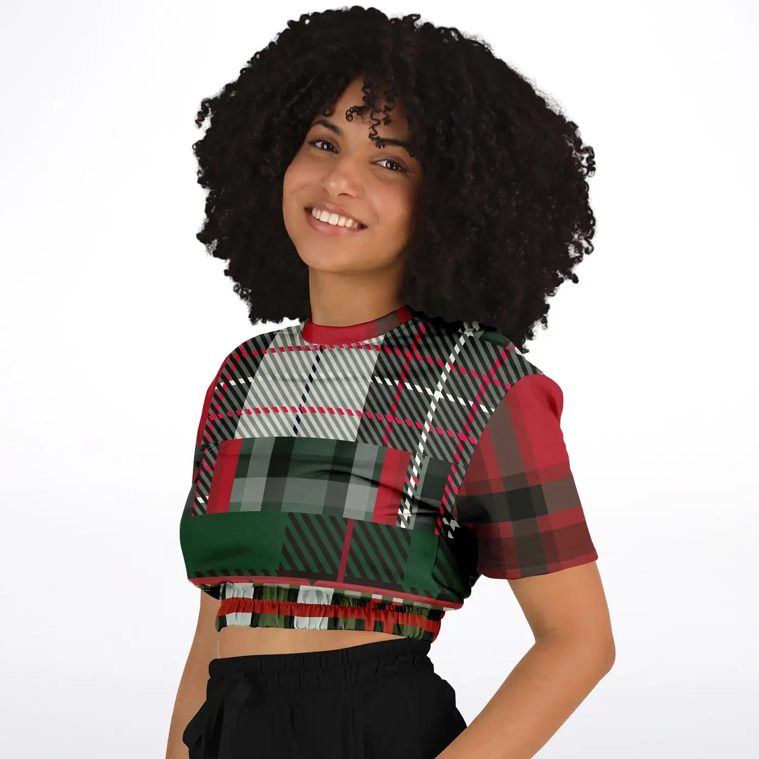 Great Scots Short Sleeve Cropped Eco-Poly Sweater