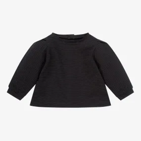 Grey & Black Striped Baby Top