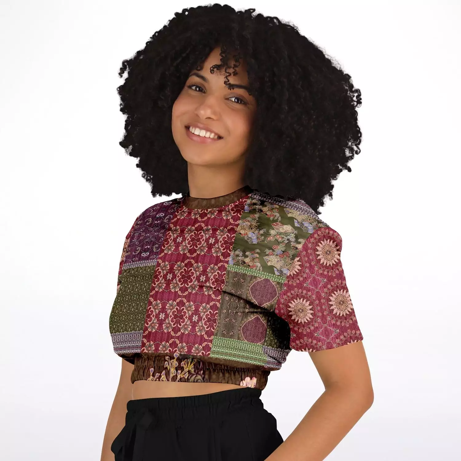 Gypsy Haight Short Sleeve Cropped Eco-Poly Sweater