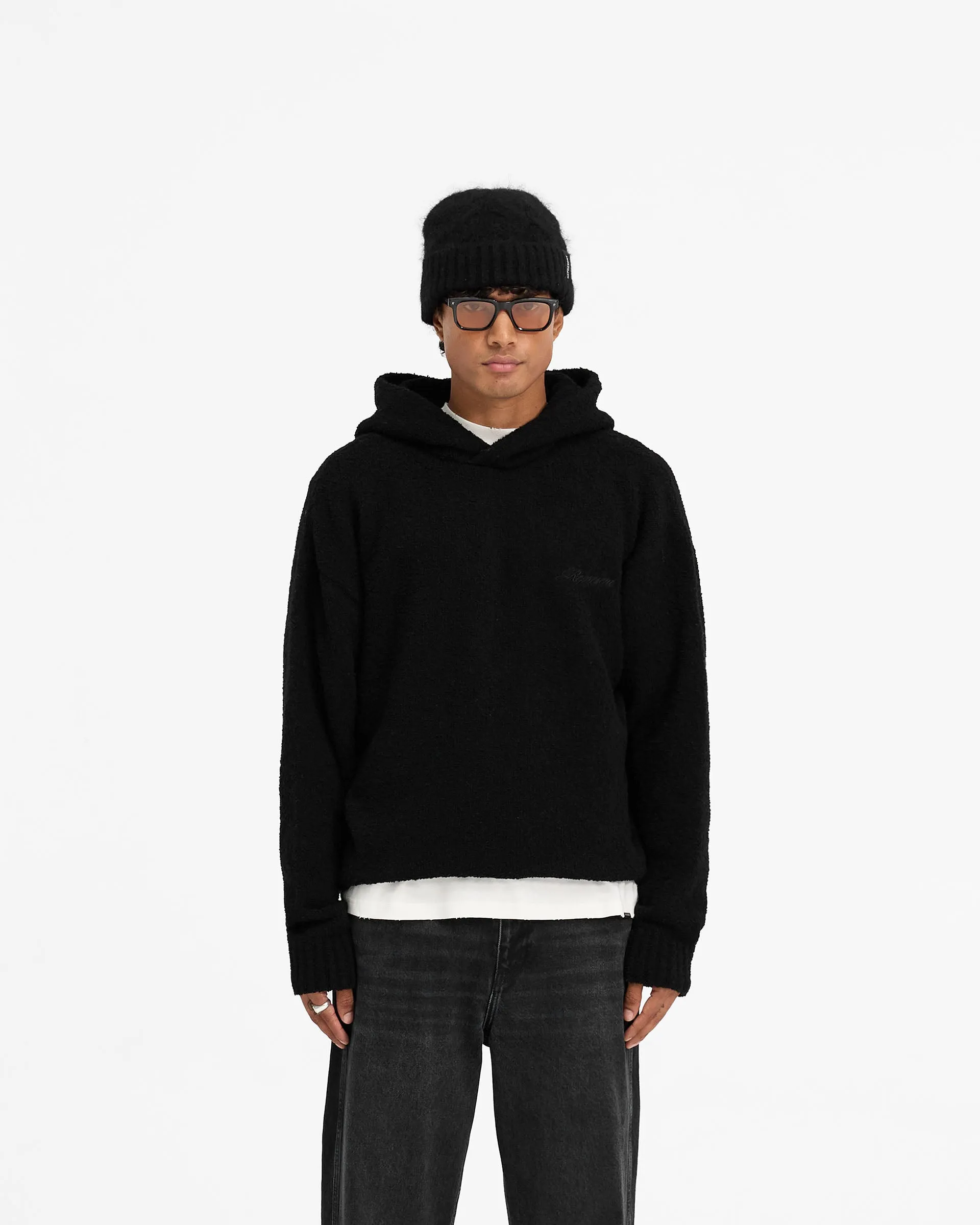 Heavy Boucle Hoodie - Jet Black