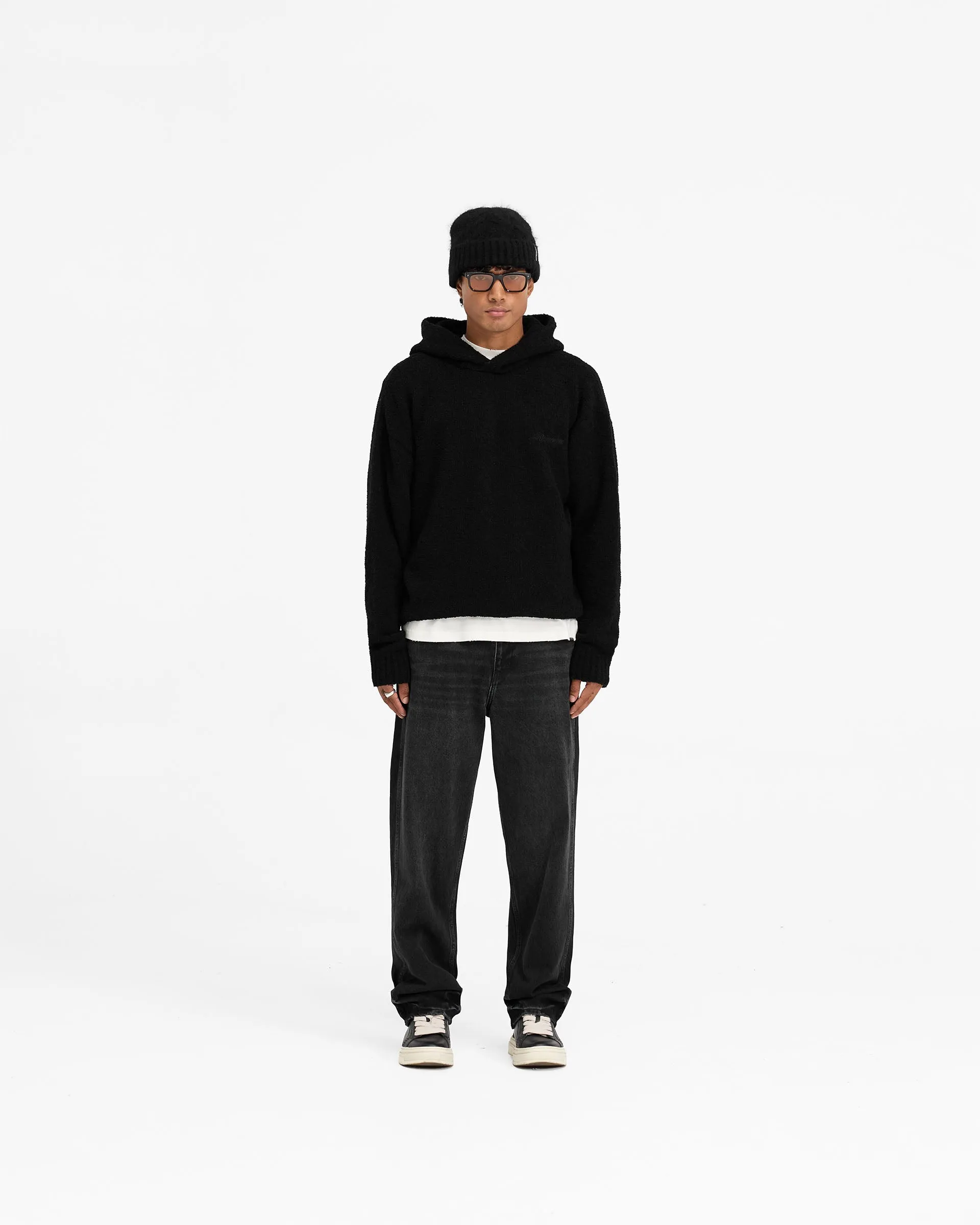 Heavy Boucle Hoodie - Jet Black