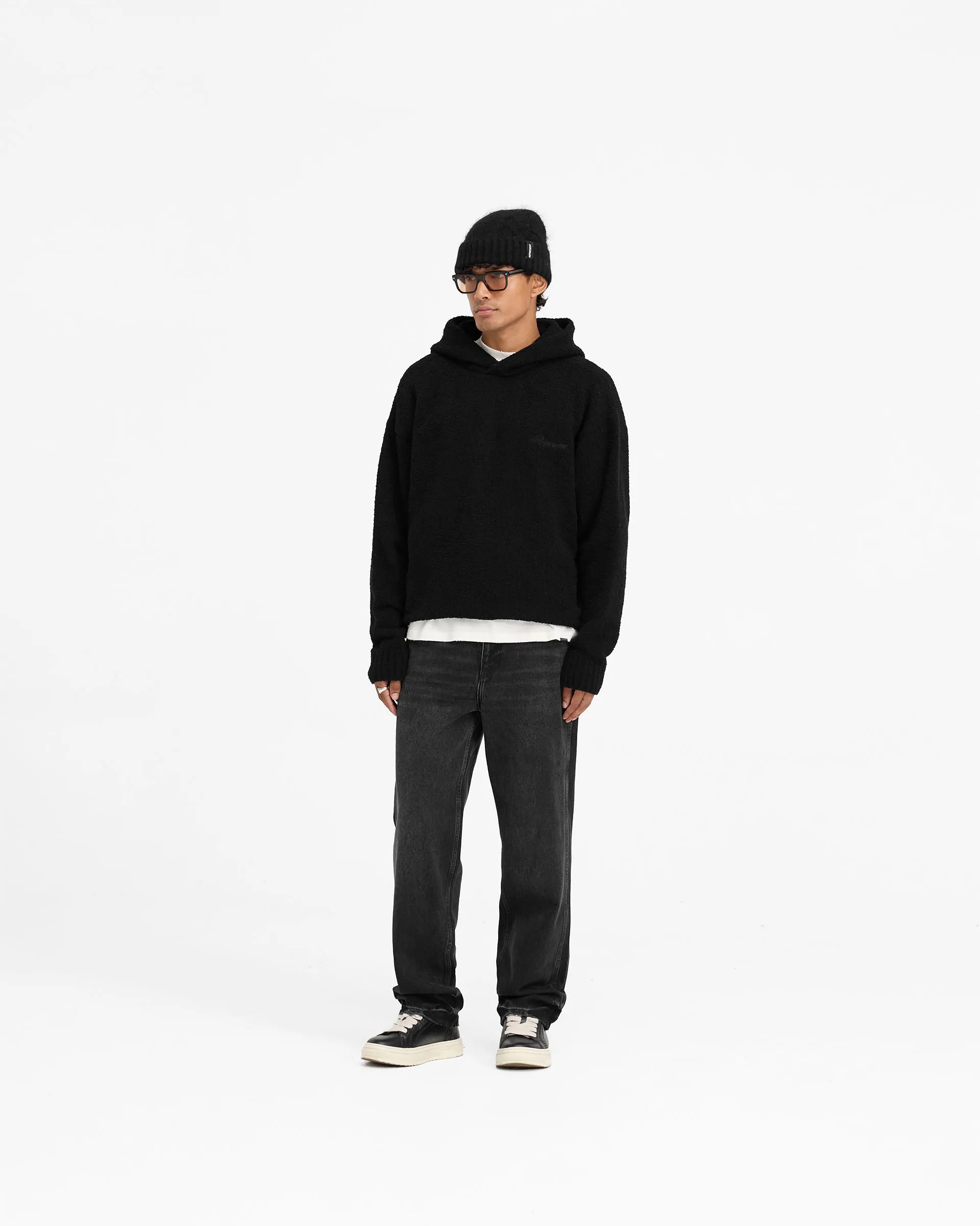 Heavy Boucle Hoodie - Jet Black