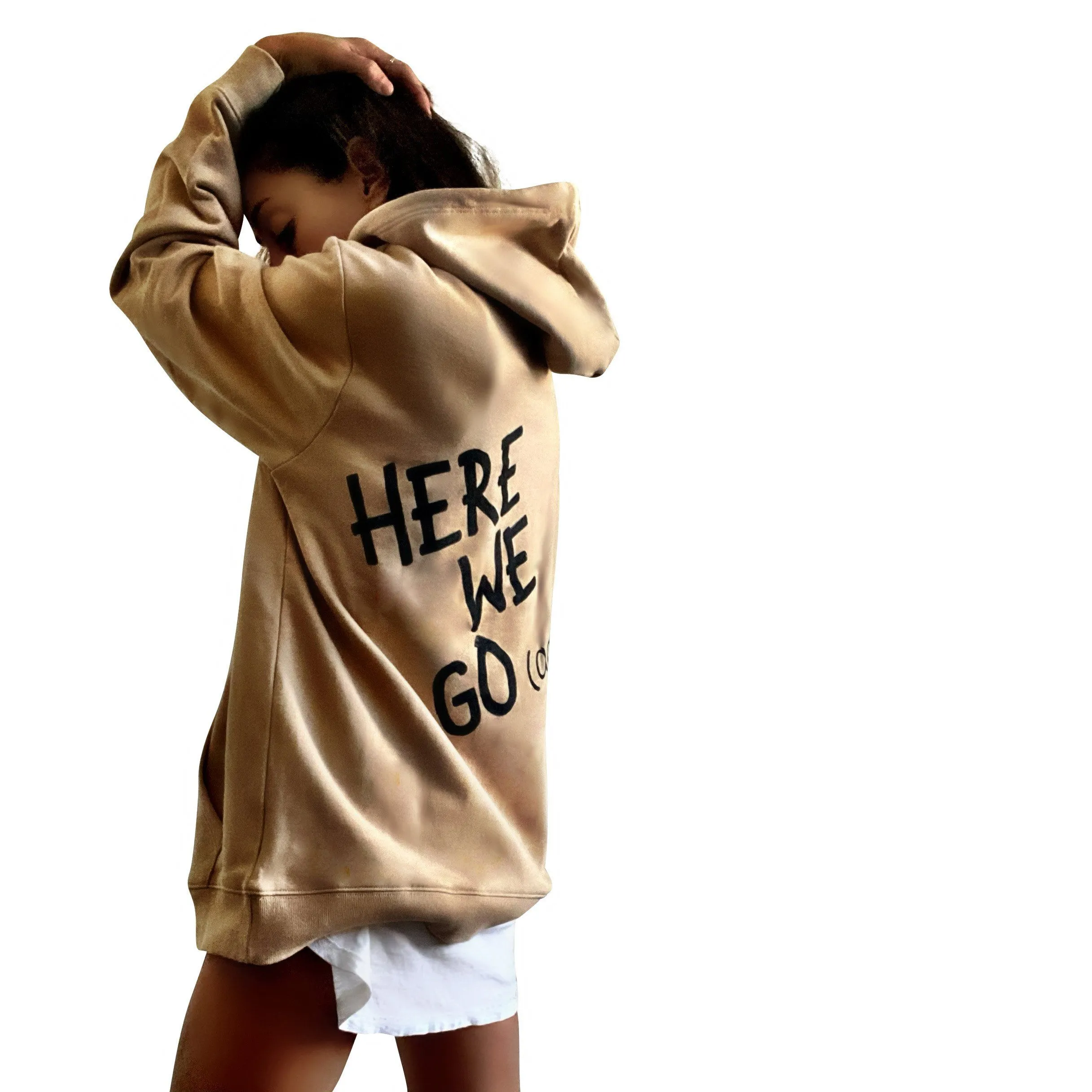 'HERE WE GO' PAINTED HOODIE