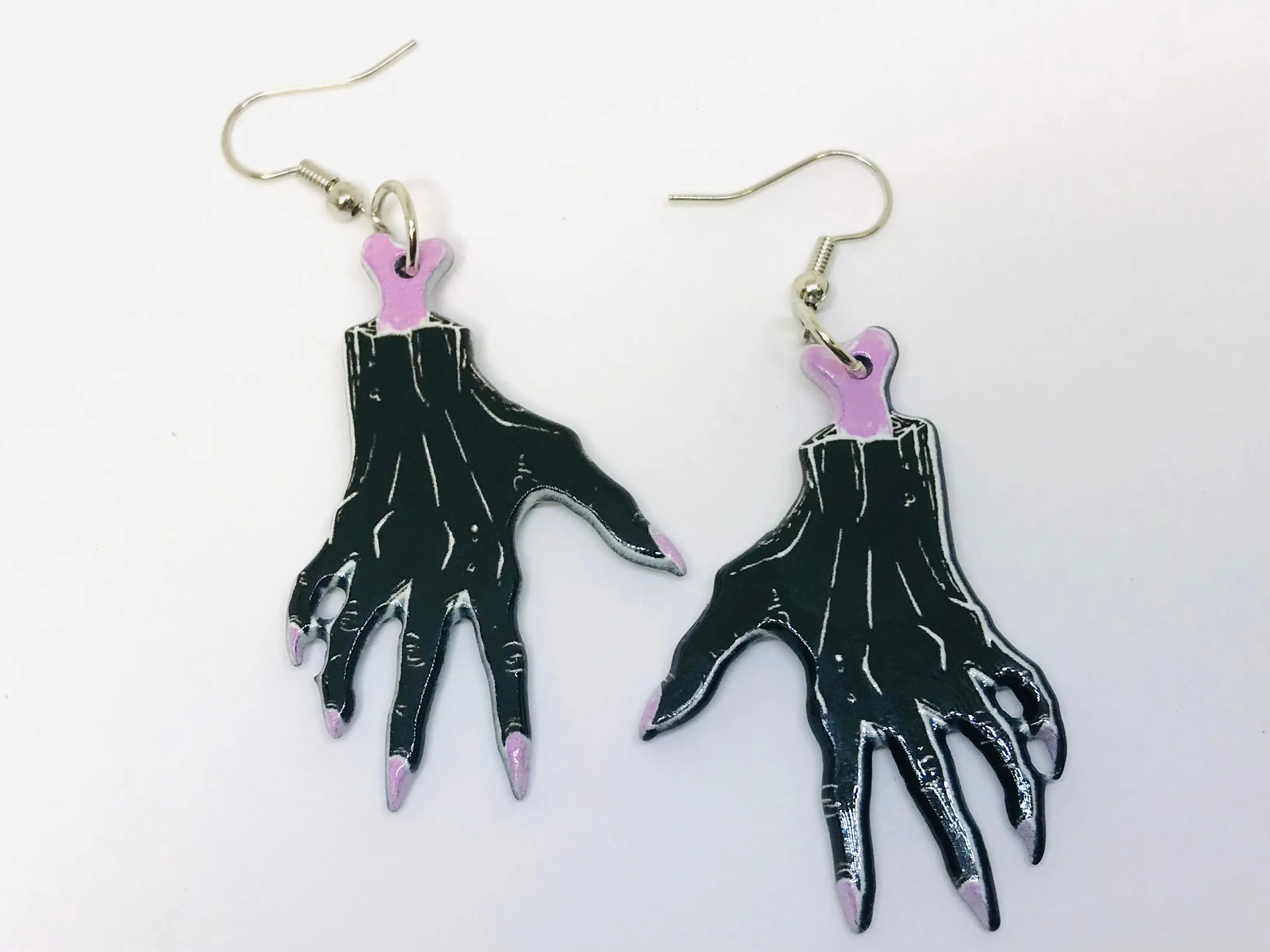 Horror Black Crow  Devil's Claw Halloween Acrylic Earrings