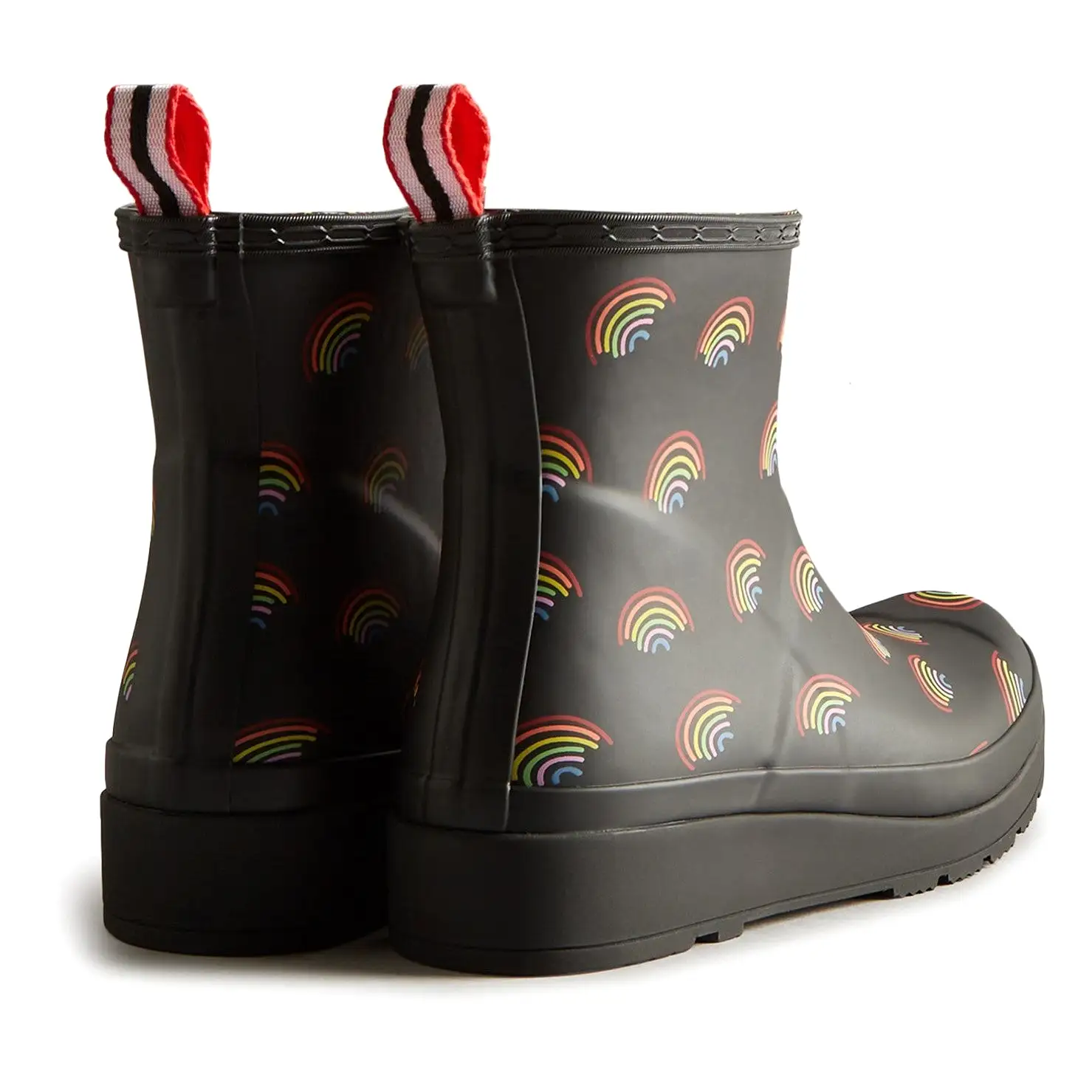 Hunter Play Short Mini Rainbow Print Waterproof Wellington Boot