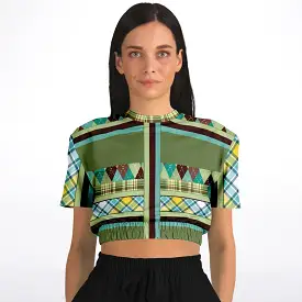 Hypnotic Zen Short Sleeve Cropped Eco-Poly Sweater