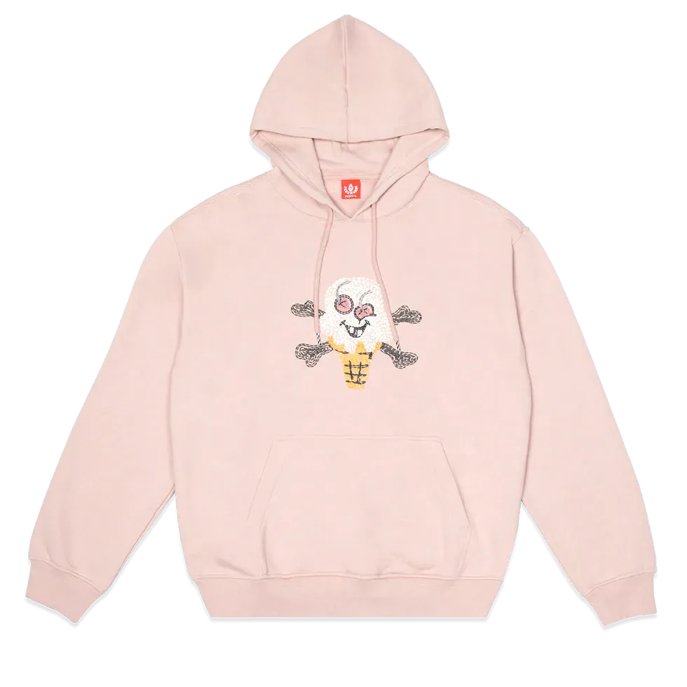 ICE VANILLA CROISSANT HOODIE - ROSE SMOKE