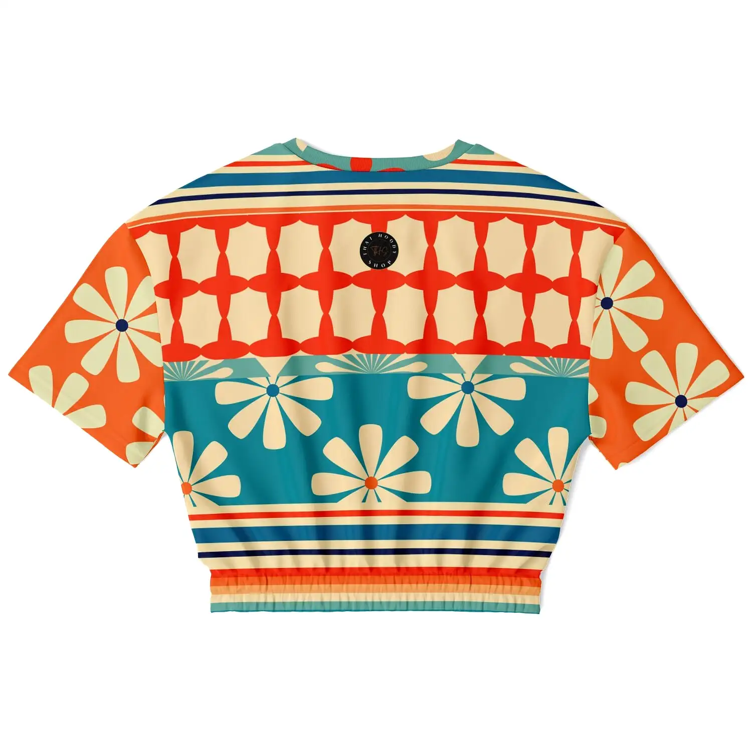 Ima Wallflower Short Sleeve Cropped Eco-Poly Sweater